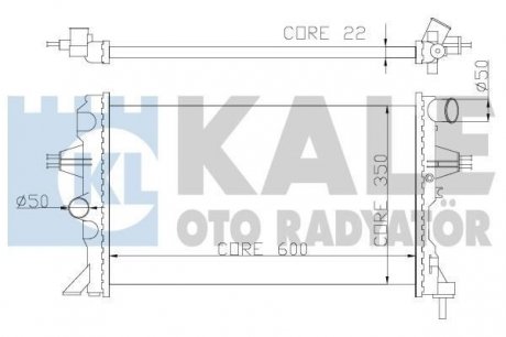 Kale opel радіатор охлаждения astra g,zafira 1.4/2.2 KALE OTO RADYATOR 363500 (фото 1)