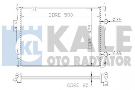 Kale nissan радіатор охлаждения qashqai 1.6/2.0 07- KALE OTO RADYATOR 342055 (фото 1)