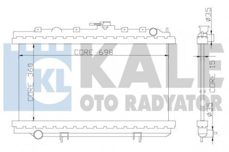 Kale nissan радіатор охлаждения primera 1.6/2.0 96- KALE OTO RADYATOR 363000 (фото 1)