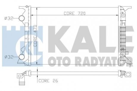 Kale vw радіатор охлаждения audi a4/5/6,q5 2.0 09- KALE OTO RADYATOR 353400 (фото 1)