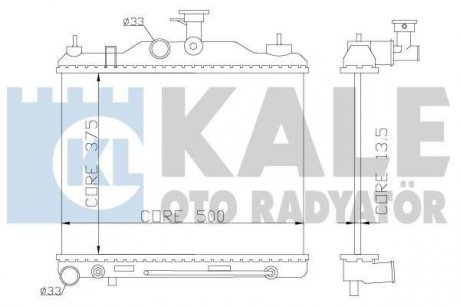 Kale hyundai радіатор охлаждения getz 1.3/1.4 02- KALE OTO RADYATOR 369600 (фото 1)