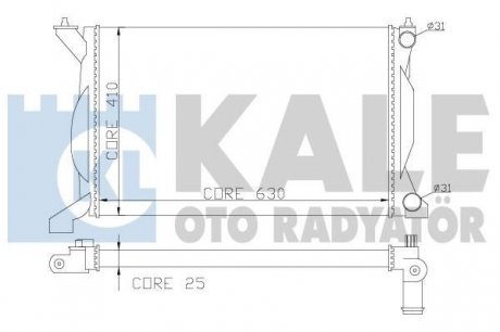 Kale vw радіатор охлаждения audi a4/6 1.6/2.0 00- KALE OTO RADYATOR 353700 (фото 1)
