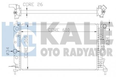 Kale opel радіатор охлаждения vectra b 1.6/2.2 KALE OTO RADYATOR 374100 (фото 1)