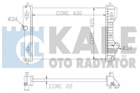 Kale chevrolet радиатор охлаждения aveo KALE OTO RADYATOR 355000 (фото 1)