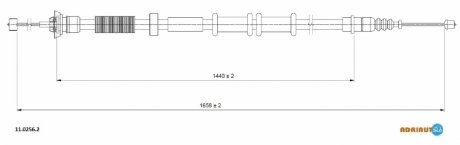 Alfa romeo трос ручного тормоза прав. mito 08-, fiat grande punto 05- ADRIAUTO 11.0256.2 (фото 1)