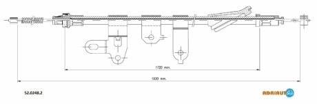 Toyota трос ручного тормоза лев. 11930/1720 мм corolla verso 04- ADRIAUTO 52.0248.2 (фото 1)