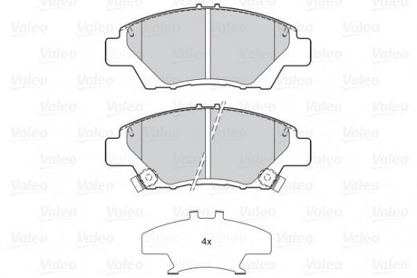 Гальмівні колодки дискові HONDA CR-Z/Jazz/Insight "1,2-1,5 "F "08>> Valeo ="302158" (фото 1)