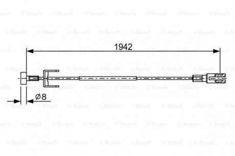 Трос, стояночная тормозная система Bosch 1987482643 (фото 1)