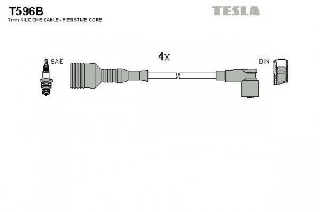 Комплект высоковольтных проводов Tesla T596B (фото 1)
