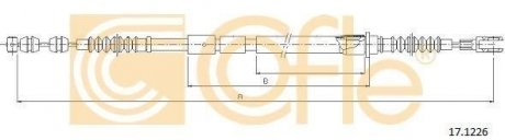 Трос стояночного тормоза COFLE 17.1226 (фото 1)