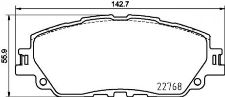 Колодки тормозные дисковые передние toyota camry v7 (17-), toyota rav-4 (17-) NISSHINBO NP1167 (фото 1)