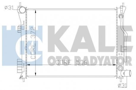 Kale hyundai радіатор охлаждения i20,solaris,kia rio iii 1.25/1.6 08- KALE OTO RADYATOR 342280 (фото 1)