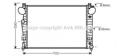 Радіатор охолодження MERCEDES S-CLASS W220 (98-) (вир-во AVA) AVA COOLING MSA2308 (фото 1)