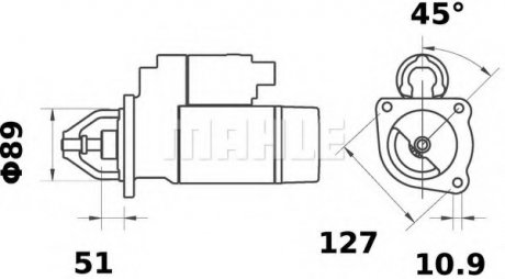 Стартер zetor Mahle MS 235 (фото 1)