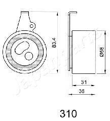 Mazda ролик натяжит.e2200 sa,sb,sr, 84- JAPANPARTS BE-310 (фото 1)