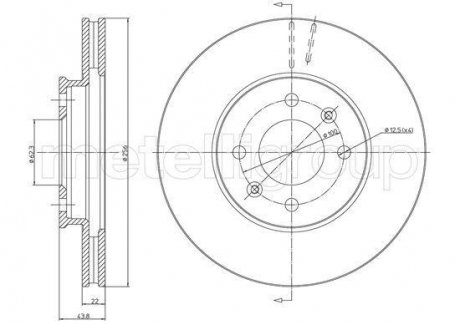 Диск тормозной Metelli 23-1479C (фото 1)