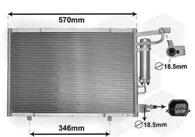 Радіатор кондиціонера FIESTA VI 1.5 TDCi 02/13+ (вир-во) Van Wezel 18005615 (фото 1)