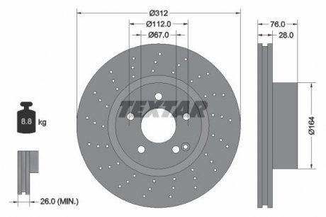 Тормозной диск TEXTAR 92099305 (фото 1)