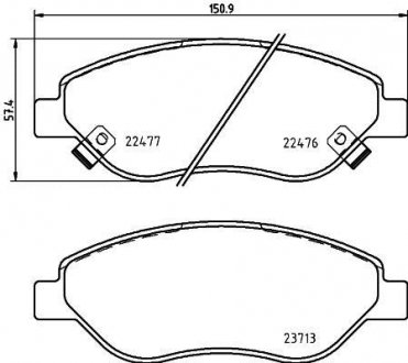 Гальмівні колодки дискові BREMBO P23 178 (фото 1)