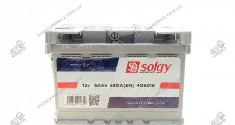 Стартерна батарея (акумулятор) SOLGY 406018 (фото 1)