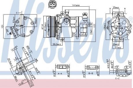 Компрессор LANCIA DELTA III (844) (08-) 1.6 MJTD NISSENS 890074 (фото 1)