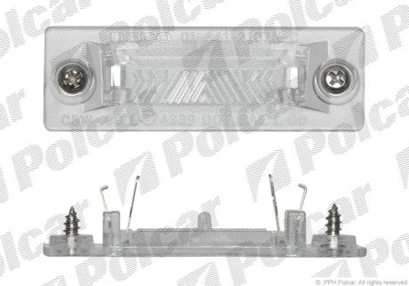 Ліхтар підсвічування номерного знаку зад. VW T5 03-08/Caddy 04-08/Passat 01-05/Touran03-08/Skoda Super B 02-08 Polcar 9549956E (фото 1)