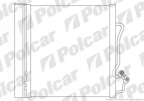 Радиатор кондиціонера (з осушувачем) Smart Cabrio,City-Coupe, Crossblade,Fortwo 0.6/0.8 CDI 99-07 Polcar 5095K8C1 (фото 1)