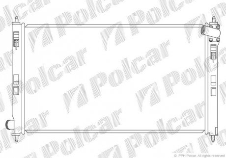 Радиатор охолодження двигуна Peugeot 4007/ Mitsubishi ASX/Lancer 1.6-3.0 08- Polcar 523408-1 (фото 1)