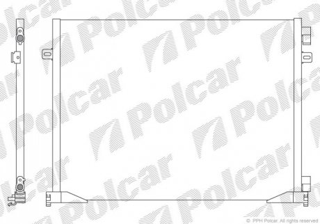 Радиатор кондиціонера Opel Vivaro A Renault Trafic II 1.9D/2.0/2.0D 08.01- Polcar 6027K8C3S (фото 1)