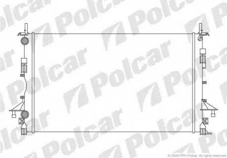 Радиатор охолодж. двигуна Renault Laguna II 1.6-1.8-2.0-1.9 dCi 01- Polcar 603708A1 (фото 1)