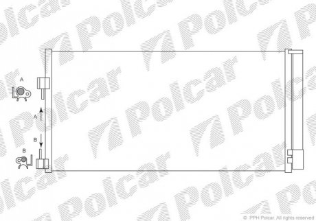 Радиатор кондиціонера Renault Laguna III, Latitude 1.5D-3.5 10.07- Polcar 6039K8C1 (фото 1)