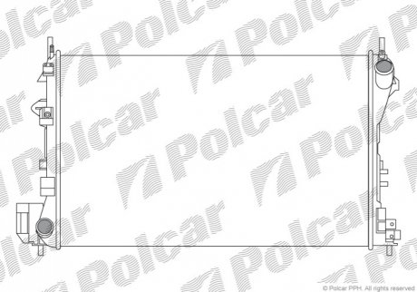 Радиатор охолодження Opel Vectra C 1.6-1.8 16V 02- (Economy Class) Polcar 551808A4 (фото 1)