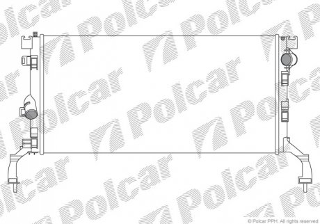 Радиатор охолодження двигуна RENAULT LAGUNA III 1.5D/2.0D 10.07- Polcar 603908-1 (фото 1)