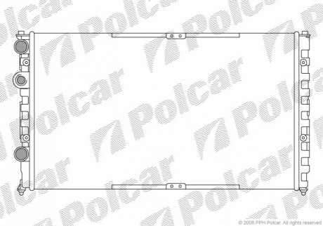 Радиатор охолодження VW Polo/Caddy 95- 1.4/1.6/1.9D 11.95-01.04 Polcar 952508A1 (фото 1)