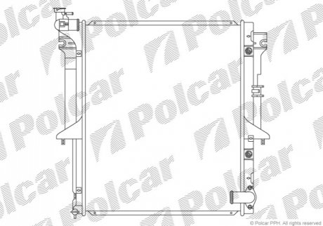 Радиатор охолодження двигуна MITSUBISHI L 200 2.5D 11.05-12.15 Polcar 527908-4 (фото 1)