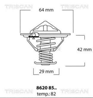 Термостат Toyota Land Cruiser 4.2 TD/Honda Accord VII 98-> Triscan 86208582 (фото 1)