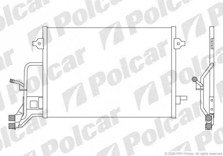 Радиатор кондиціонера Audi A4, VW Passat 1,6-2,8 97-05 Polcar 1324K8C2 (фото 1)