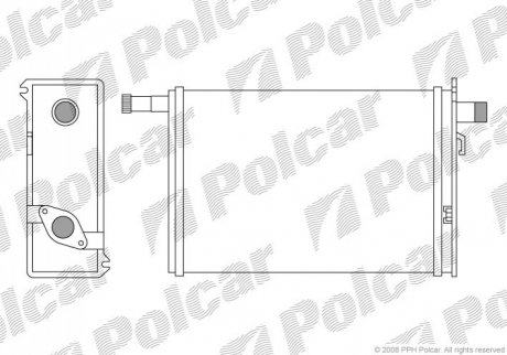 Радиатор обігріву Opel Vivaro/ Renault Trafic I/II Polcar 6022N8-1 (фото 1)
