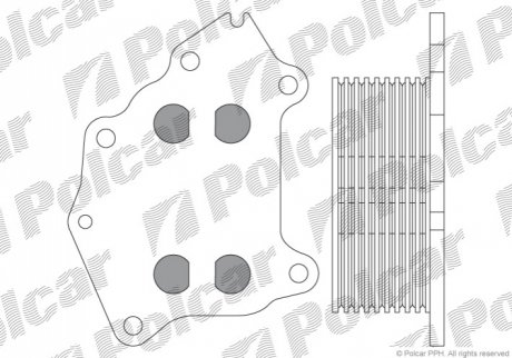 Масляний радиатор Citroen/Peugeot 1.4D/1.6D 09.01- Polcar 5102L8-1 (фото 1)