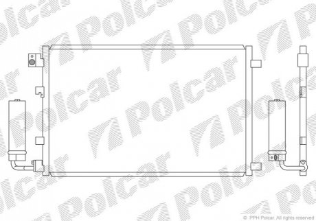 Радиатор кондиціонера Nissan Qashqai 1.6i 10/06- Polcar 2759K8C4S (фото 1)