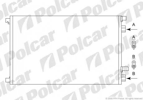 Радиатор кондиціонера Renault Megane 1.5dCi 05- Polcar 6012K8C1S (фото 1)