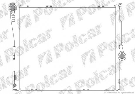 Радиатор основний BMW X3(E83) 2.0-3.5 04- Polcar 205508-1 (фото 1)