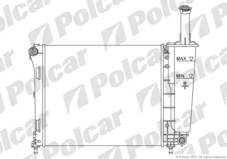 Радиатор охолодження Fiat Panda 1.2 07- Polcar 303508A1 (фото 1)