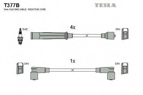 К-т дротів високої напруги не виробл. (замінений на T380B) Tesla T377B (фото 1)