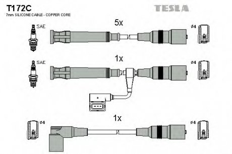 К-т дротів високої напруги не виробл. Tesla T172C (фото 1)