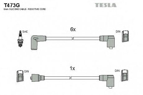 К-т дротів високої напруги не виробл. Tesla T473G (фото 1)