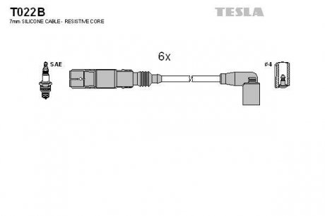 К-т дротів високої напруги Tesla T022B (фото 1)