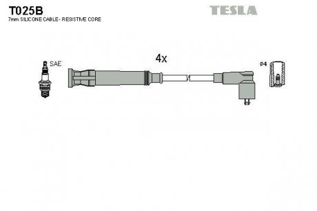 К-т дротів високої напруги Tesla T025B (фото 1)