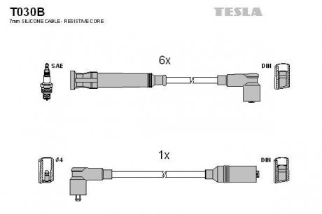 К-т дротів високої напруги Tesla T030B (фото 1)