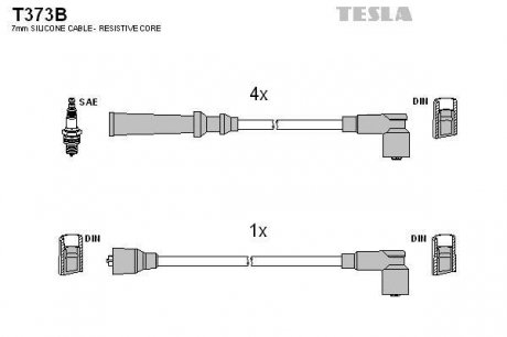 К-т дротів високої напруги Tesla T373B (фото 1)